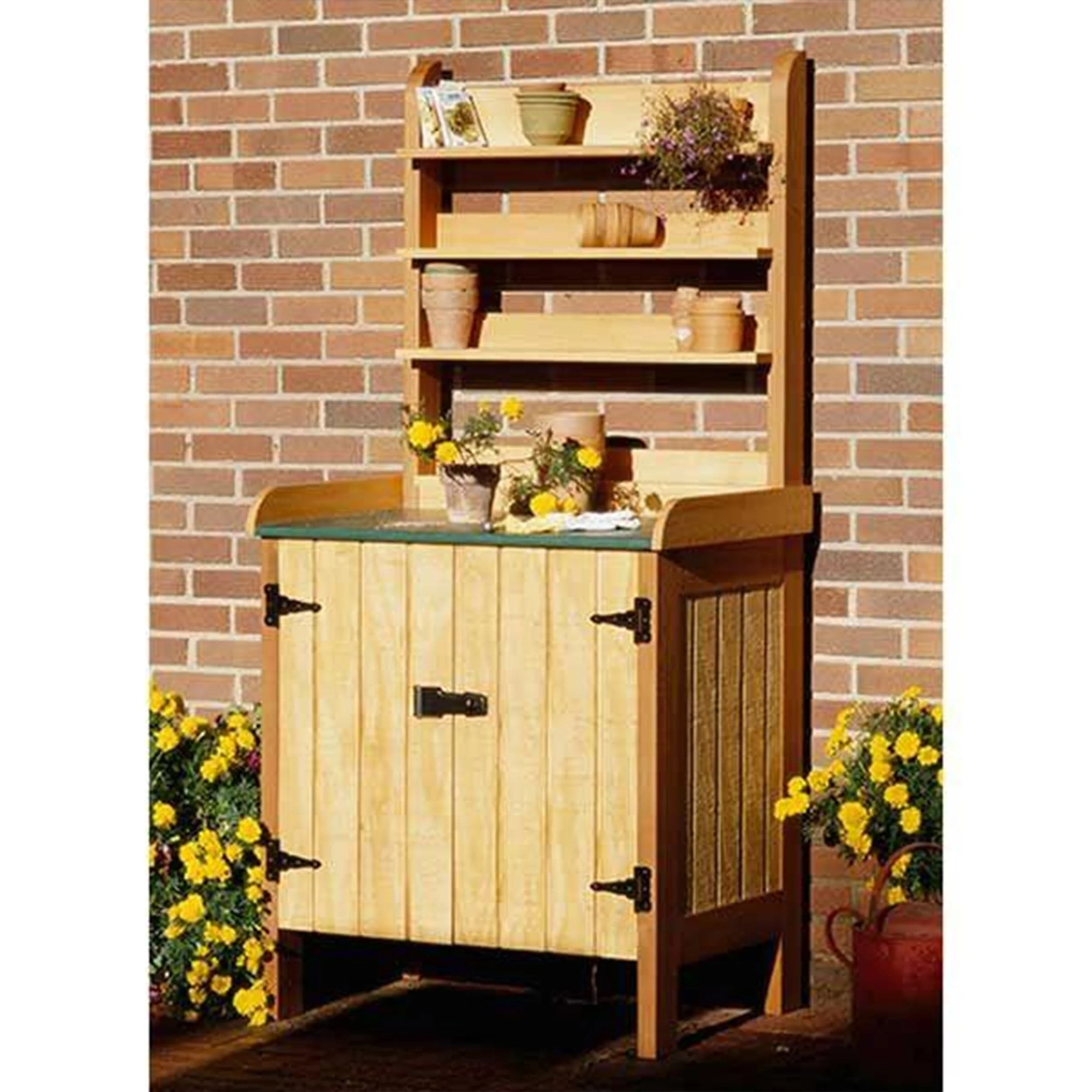 Downloadable Woodworking Project Plan to Build Gardener's Potting Bench