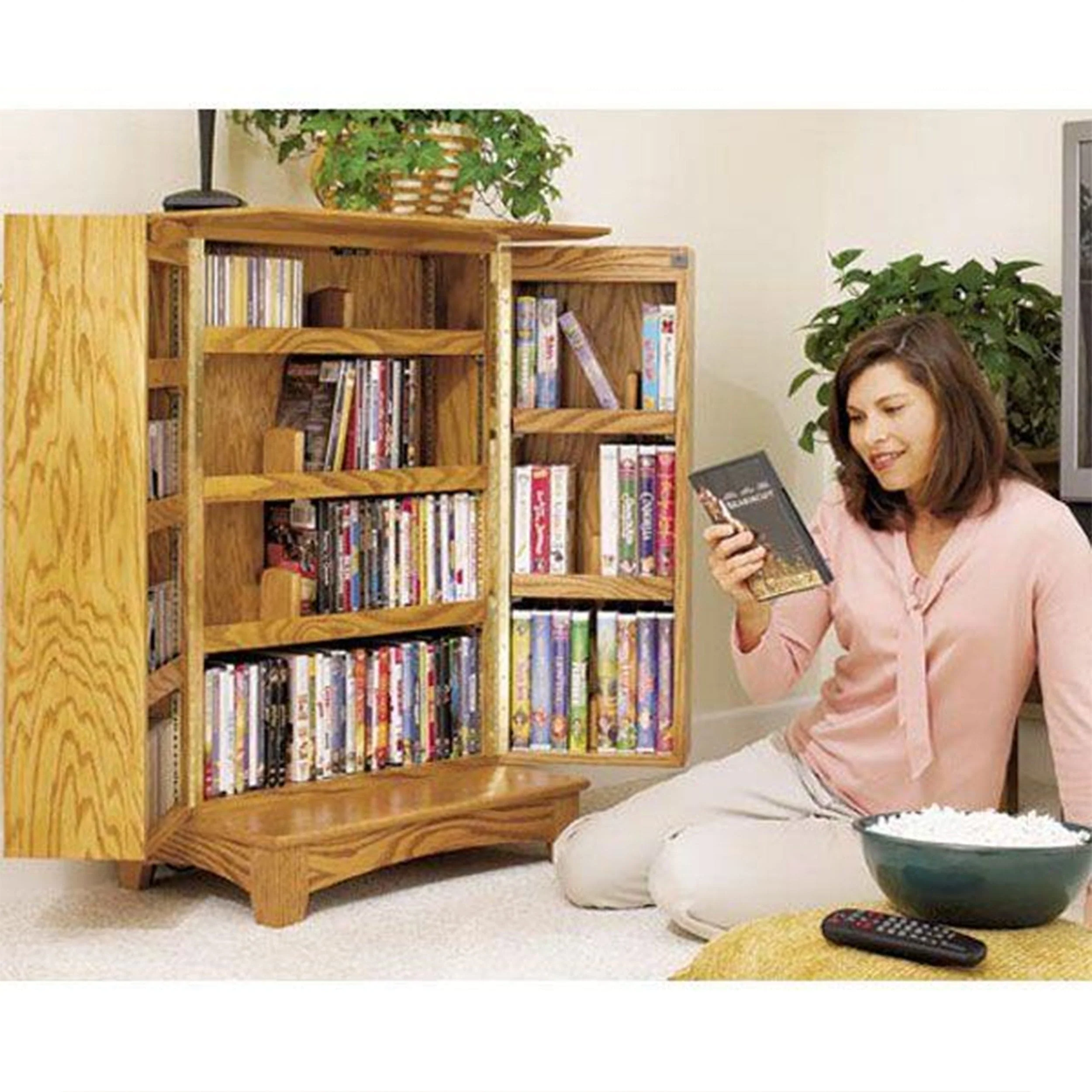Downloadable Woodworking Project Plan to Build Media Storage for movies, music, and more