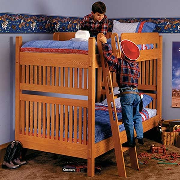 Woodworking Project Paper Plan to Build Arts and Crafts Bunk Bed