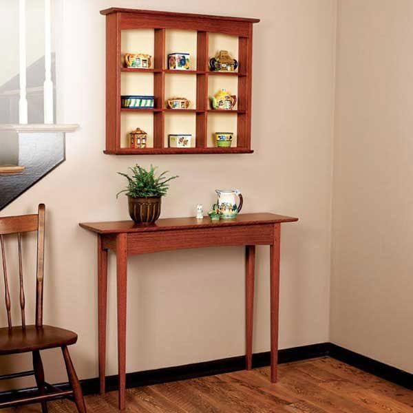 Woodworking Project Paper Plan to Build Curio Shelf and Hall Table