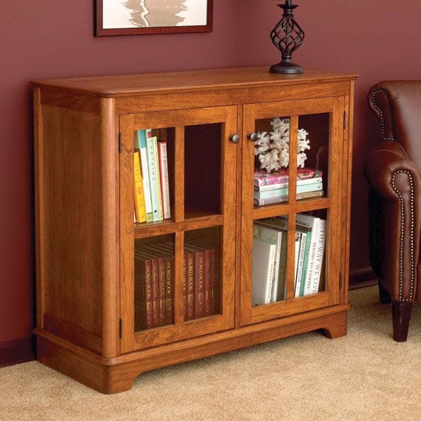 Woodworking Project Paper Plan to Build Glass-Door Bookcase