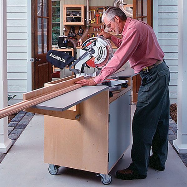 Woodworking Project Paper Plan to Build Mobile Mitersaw Center