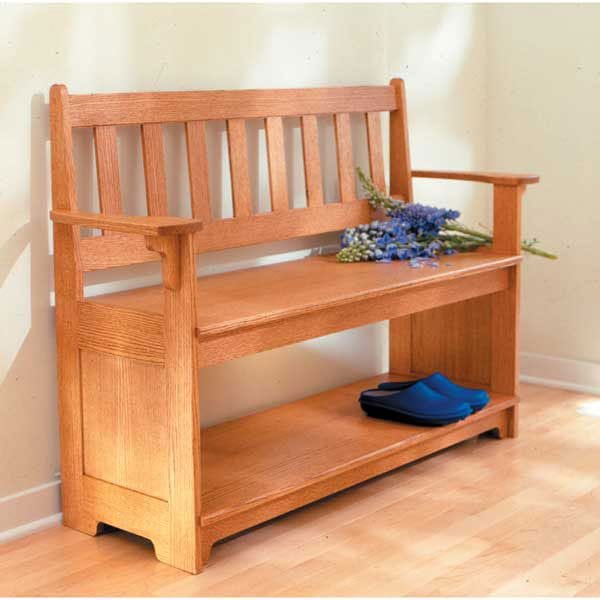 Woodworking Project Paper Plan to Build Sit-a-Spell Hall Bench