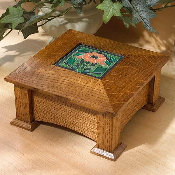 Woodworking Project Paper Plan to Build Tile-Topped Keepsake Box