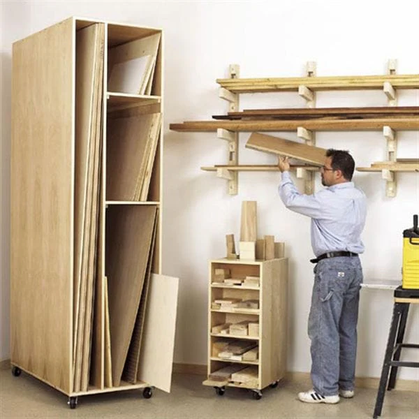 Woodworking Project Paper Plan to Build Triple-Threat Storage for Lumber, Scraps and Sheet Goods