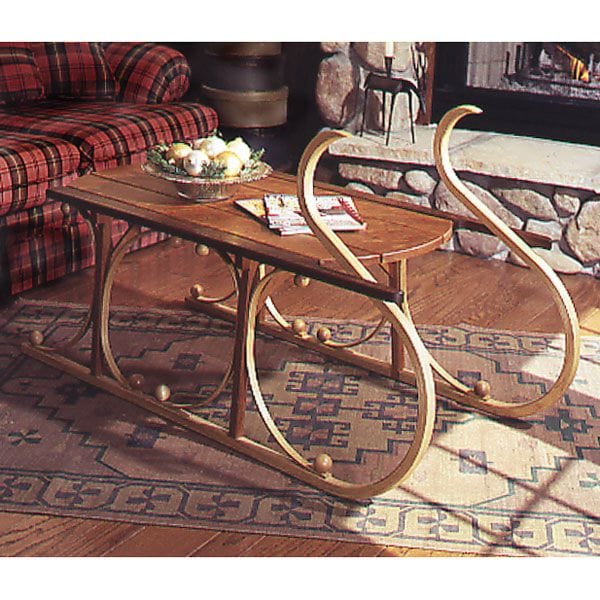Woodworking Project Paper Plan to Build Yuletide Sleigh Coffee Table