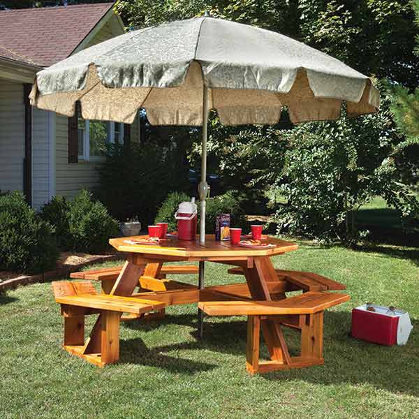 Octagonal Picnic Table w/Lazy Susan - Paper Plan