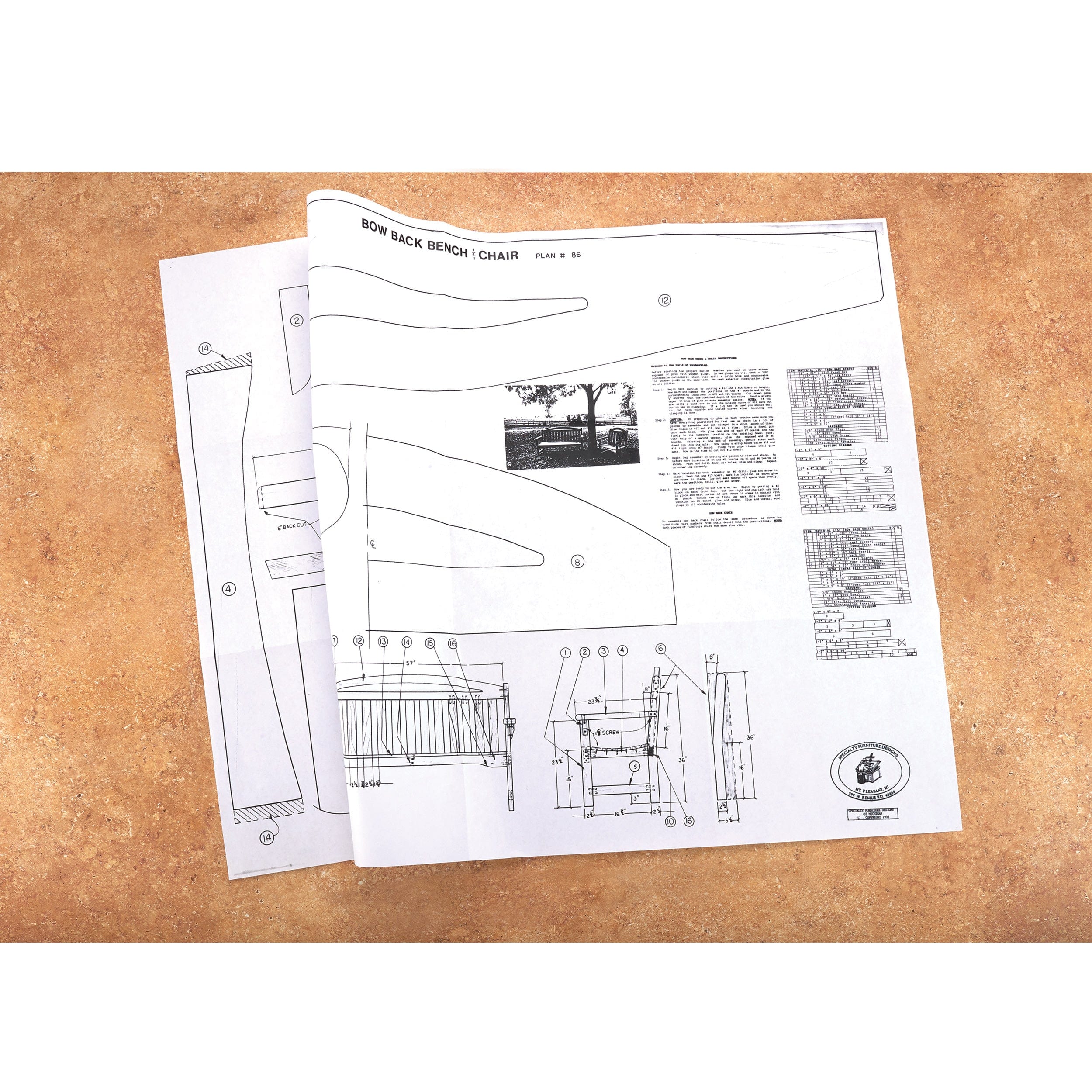 Woodworking Project Paper Plan to Build Bow Back Bench and Chair