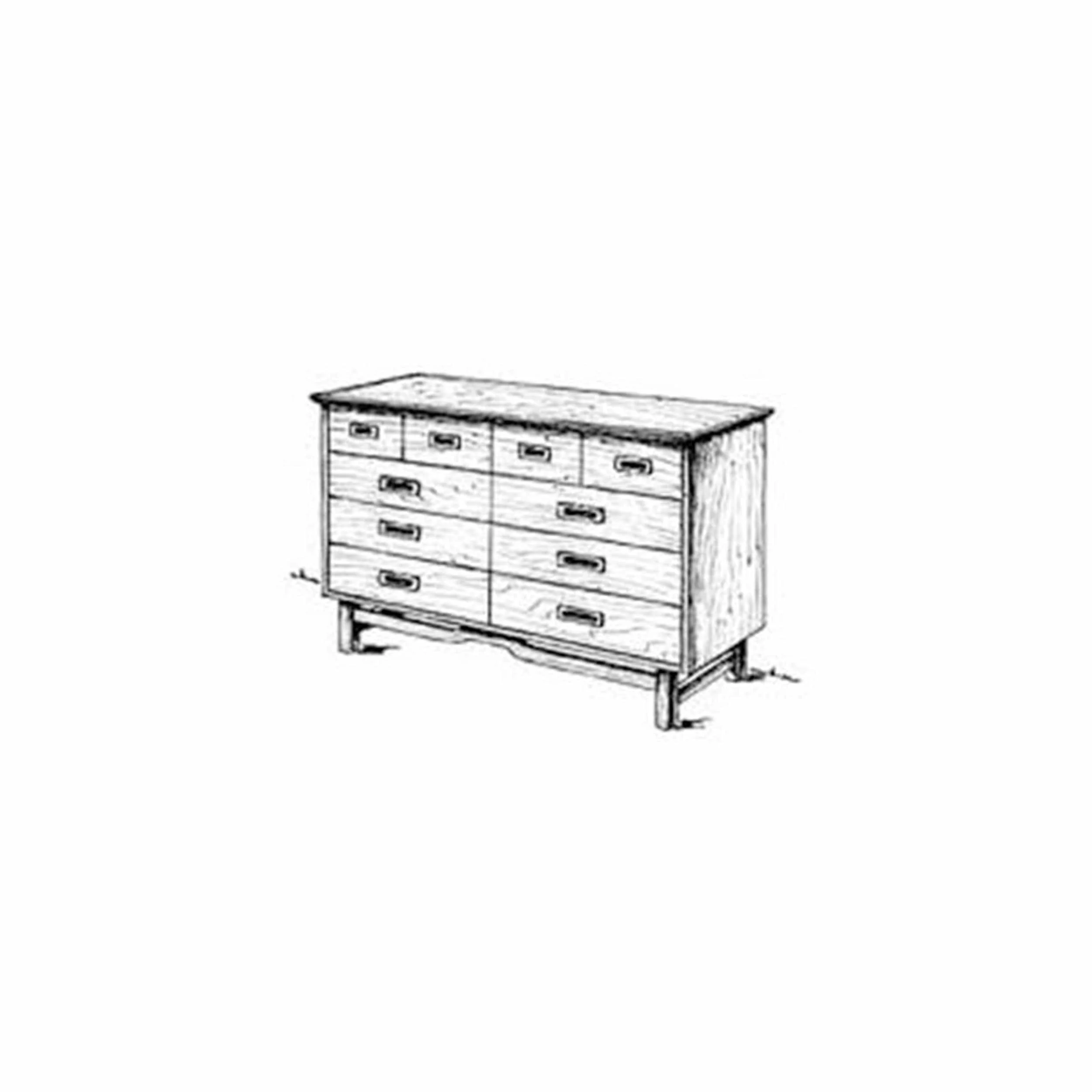 Woodworking Project Paper Plan to Build Retro Double Dresser