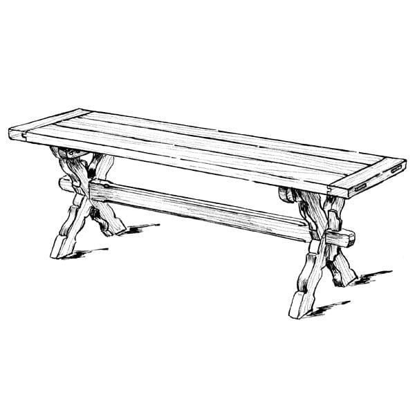 Woodworking Project Paper Plan to Build Sawbuck Bench