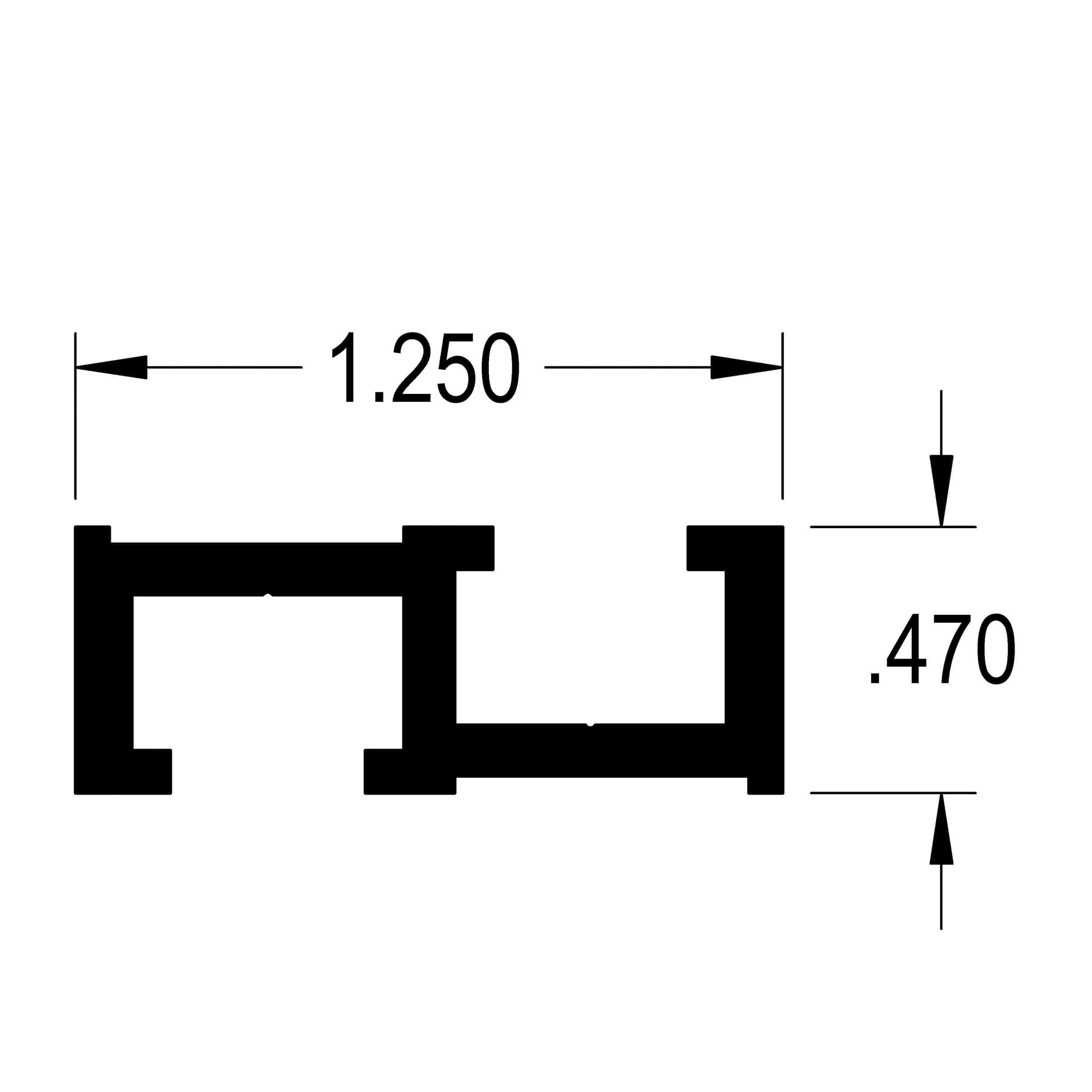 Back-to-Back 1/4" T-Track - 48" Length - Image 3