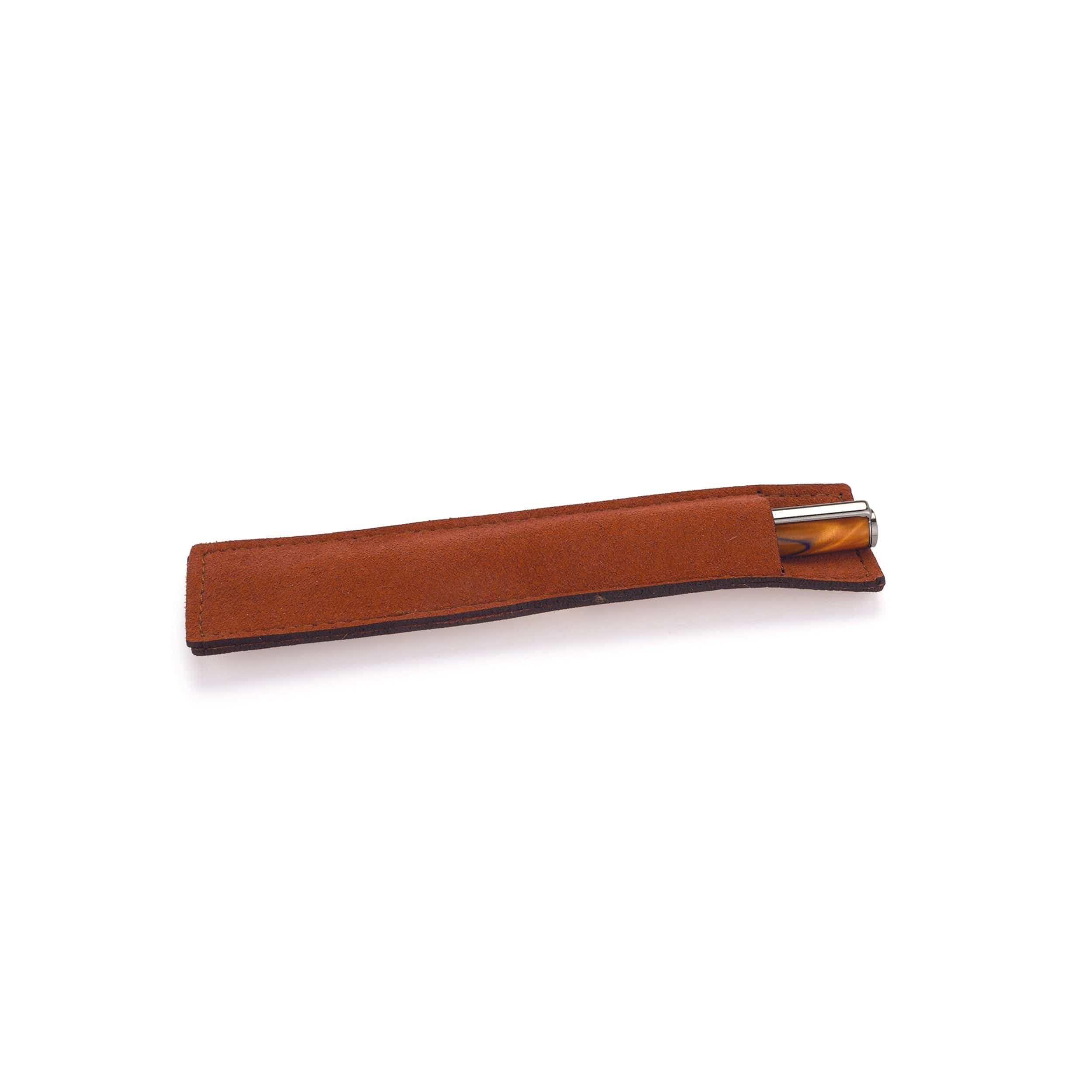Leatherette Pen Sleeve - Brown - 1 Piece