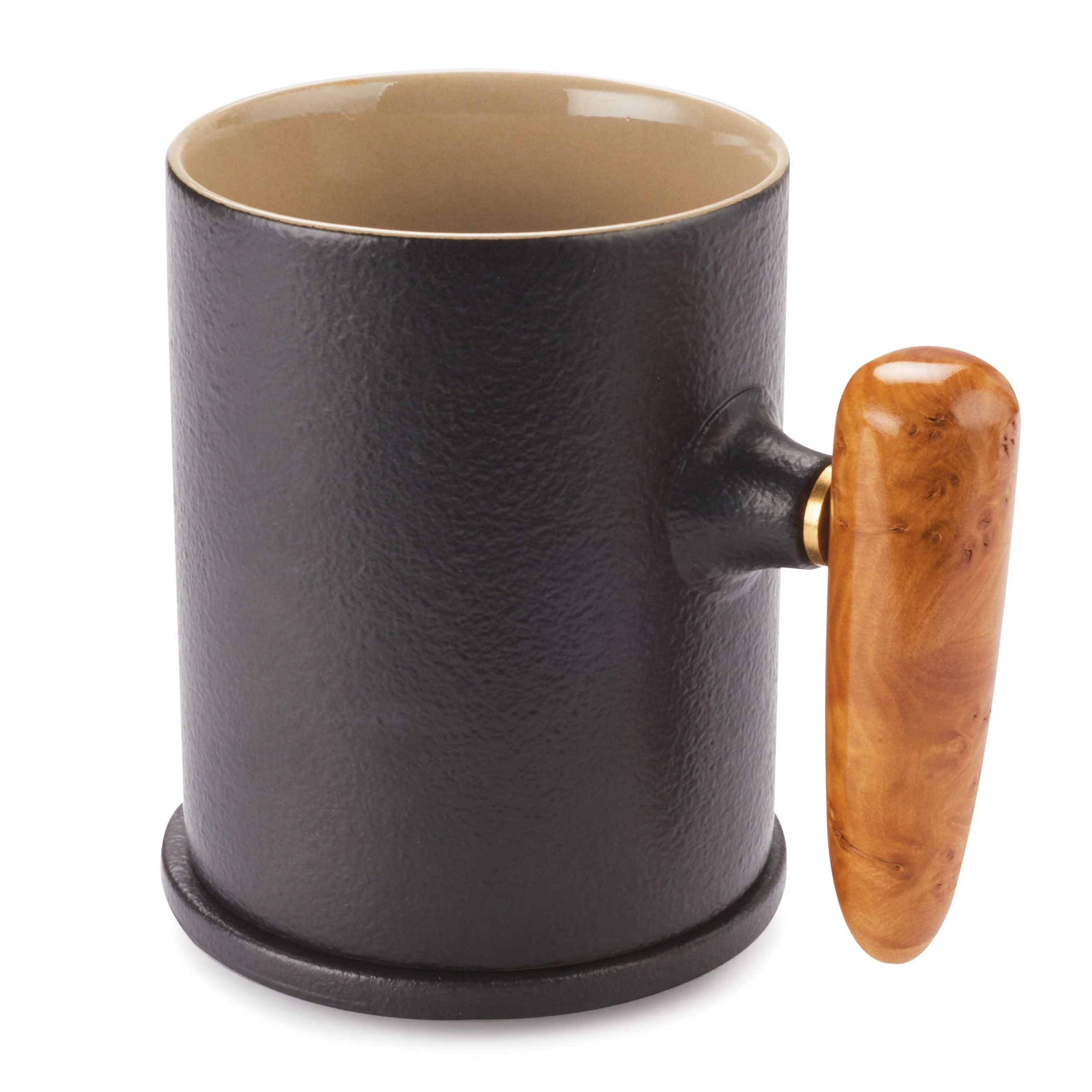 Ceramic Coffee Mug Turning Kit w/ Ceramic Lid - Black and Tan - 12 oz - Image 3