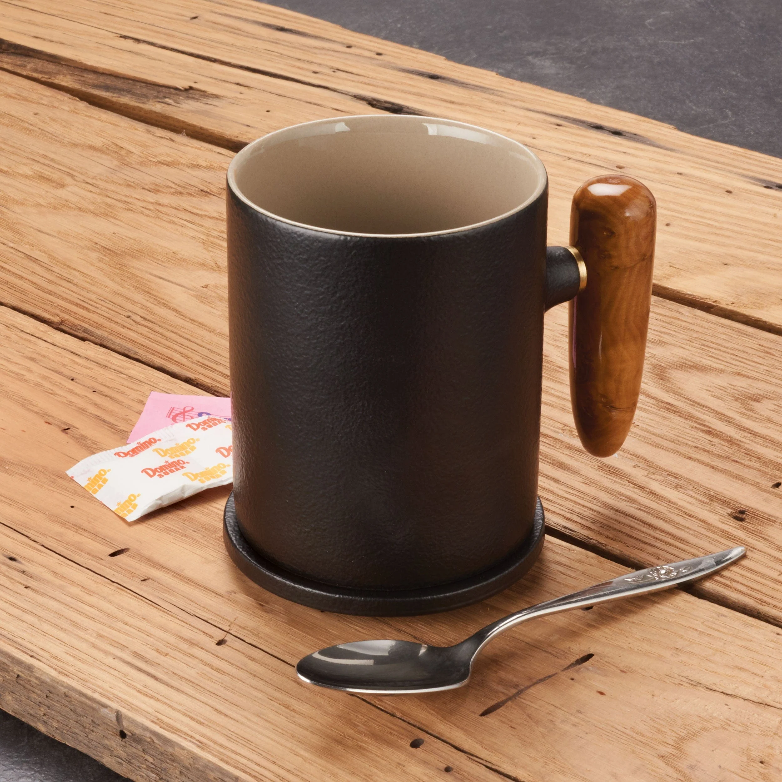 Ceramic Coffee Mug Turning Kit w/ Ceramic Lid - Black and Tan - 12 oz - Image 5