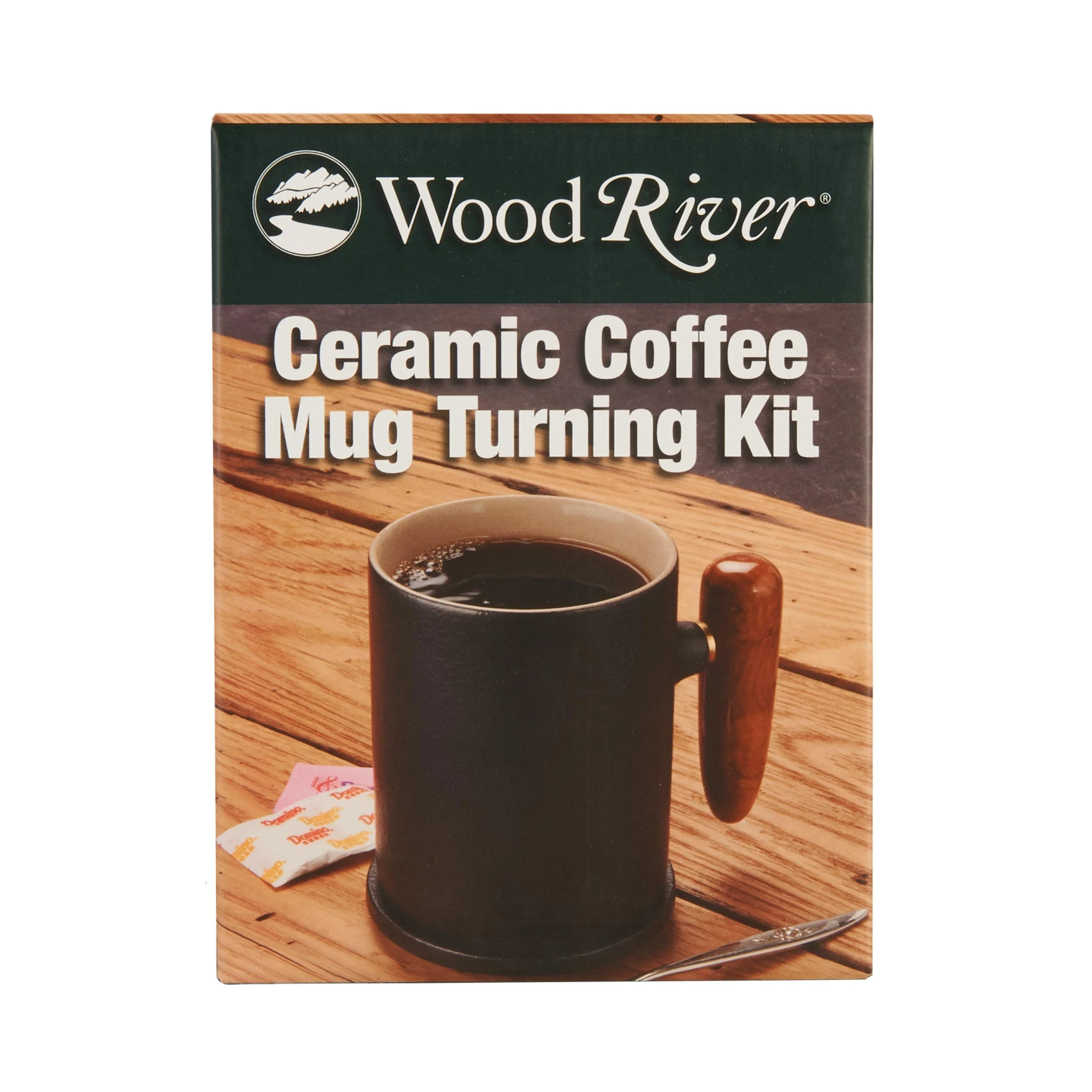 Ceramic Coffee Mug Turning Kit w/ Ceramic Lid - Black and Tan - 12 oz - Image 6