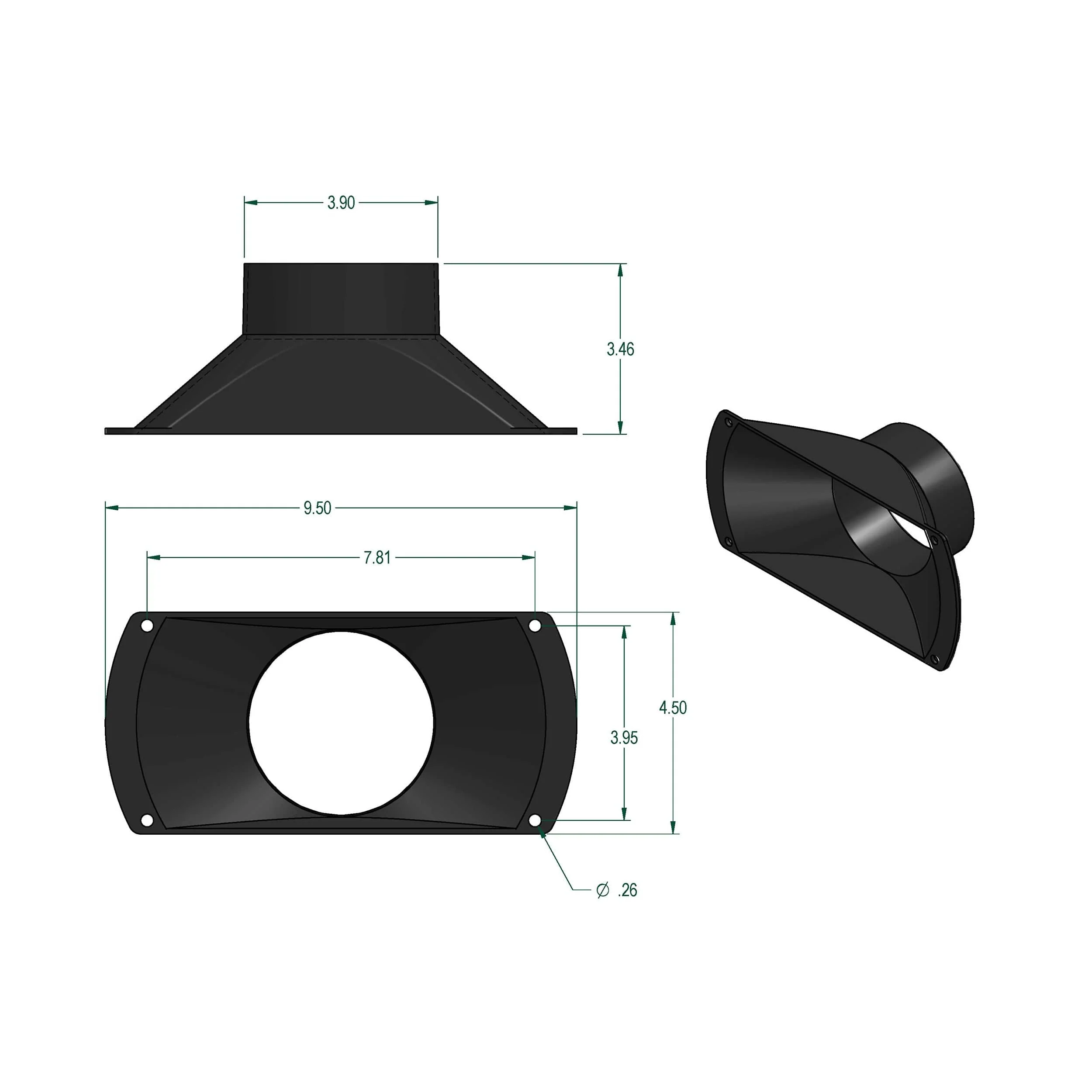 ABS Bell Nozzle Dust Collection Fitting - 4" - Image 2