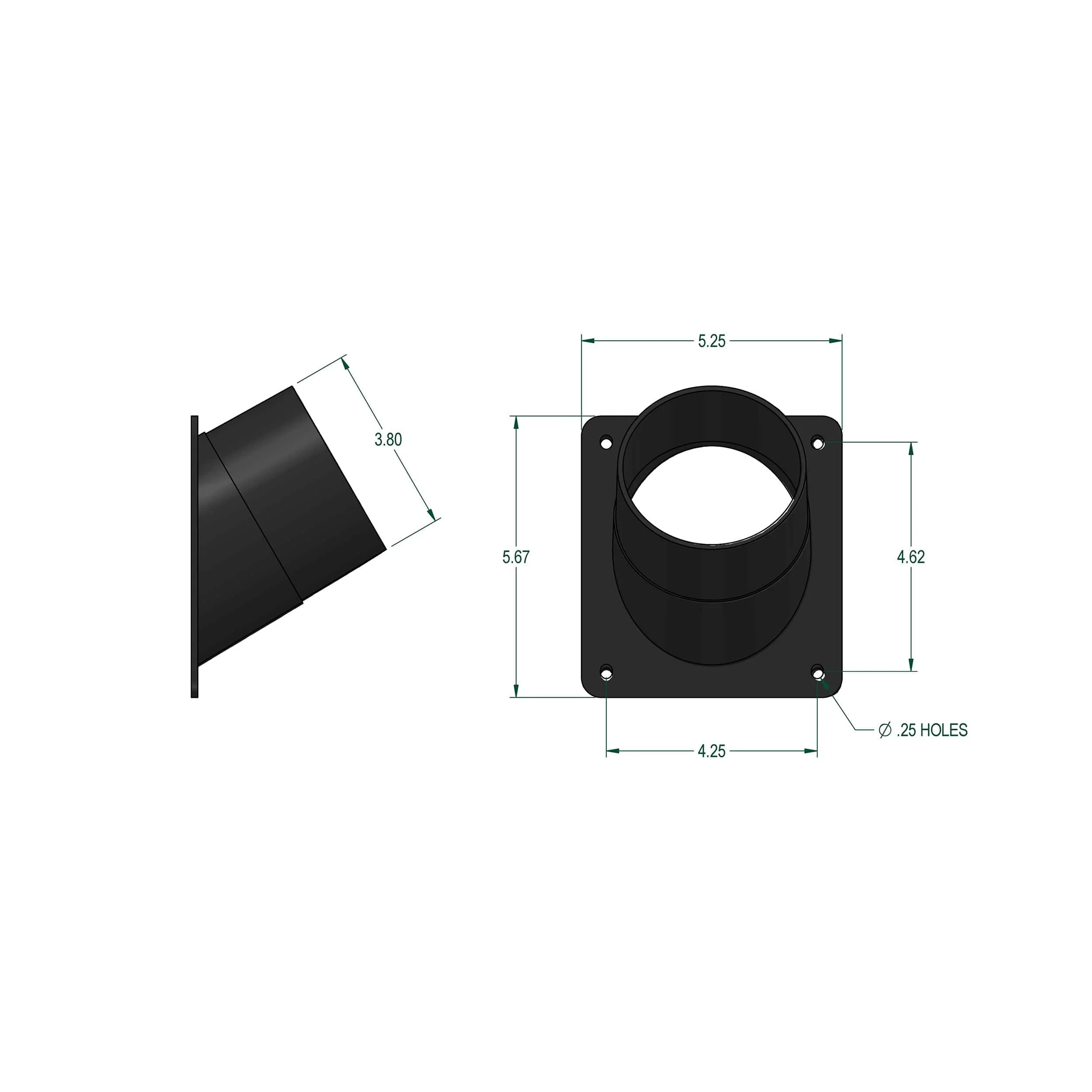 ABS Universal Dust Collection Port - 4" Diameter - Image 2