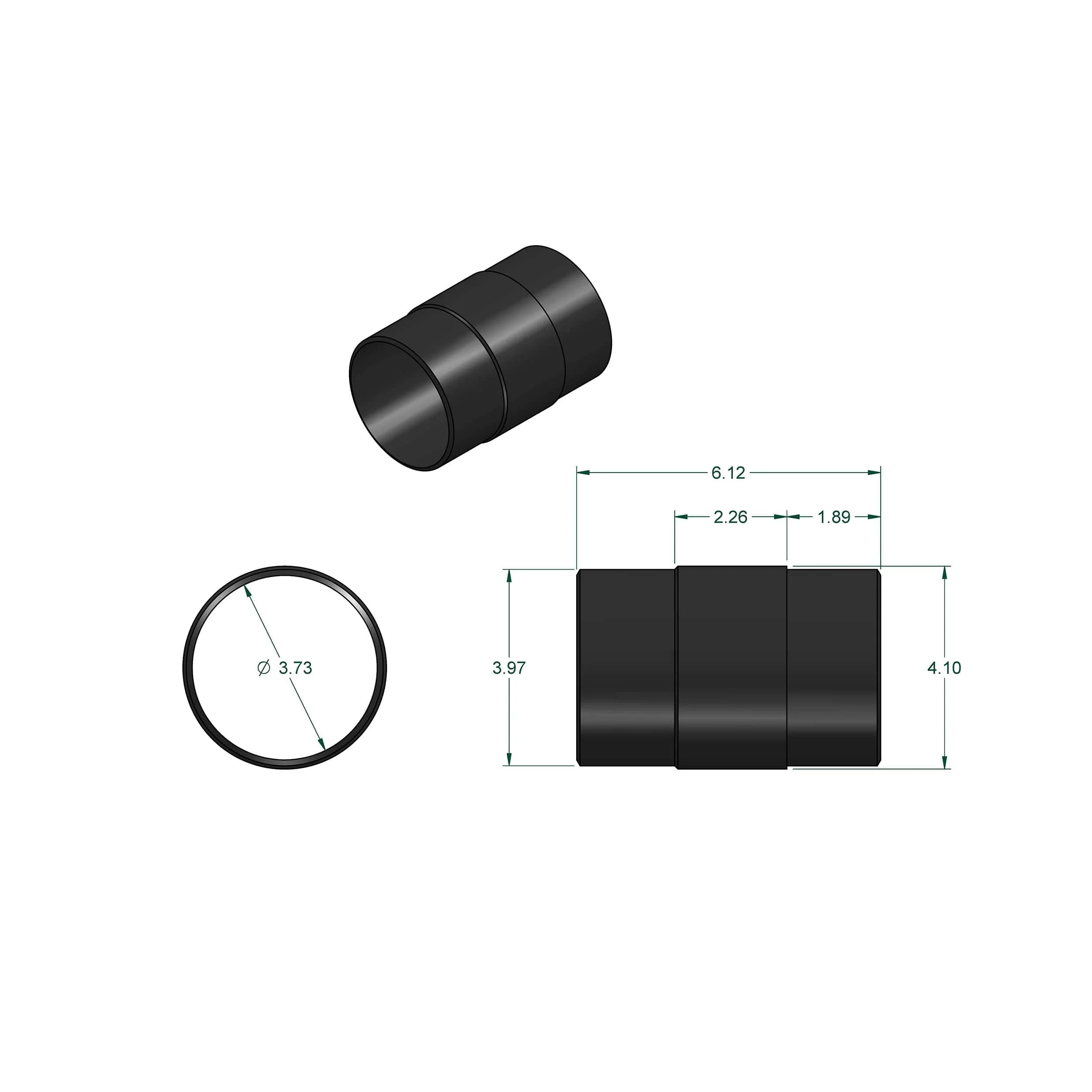 Hose Splice Fitting for Dust Collection System - 4" - Image 2