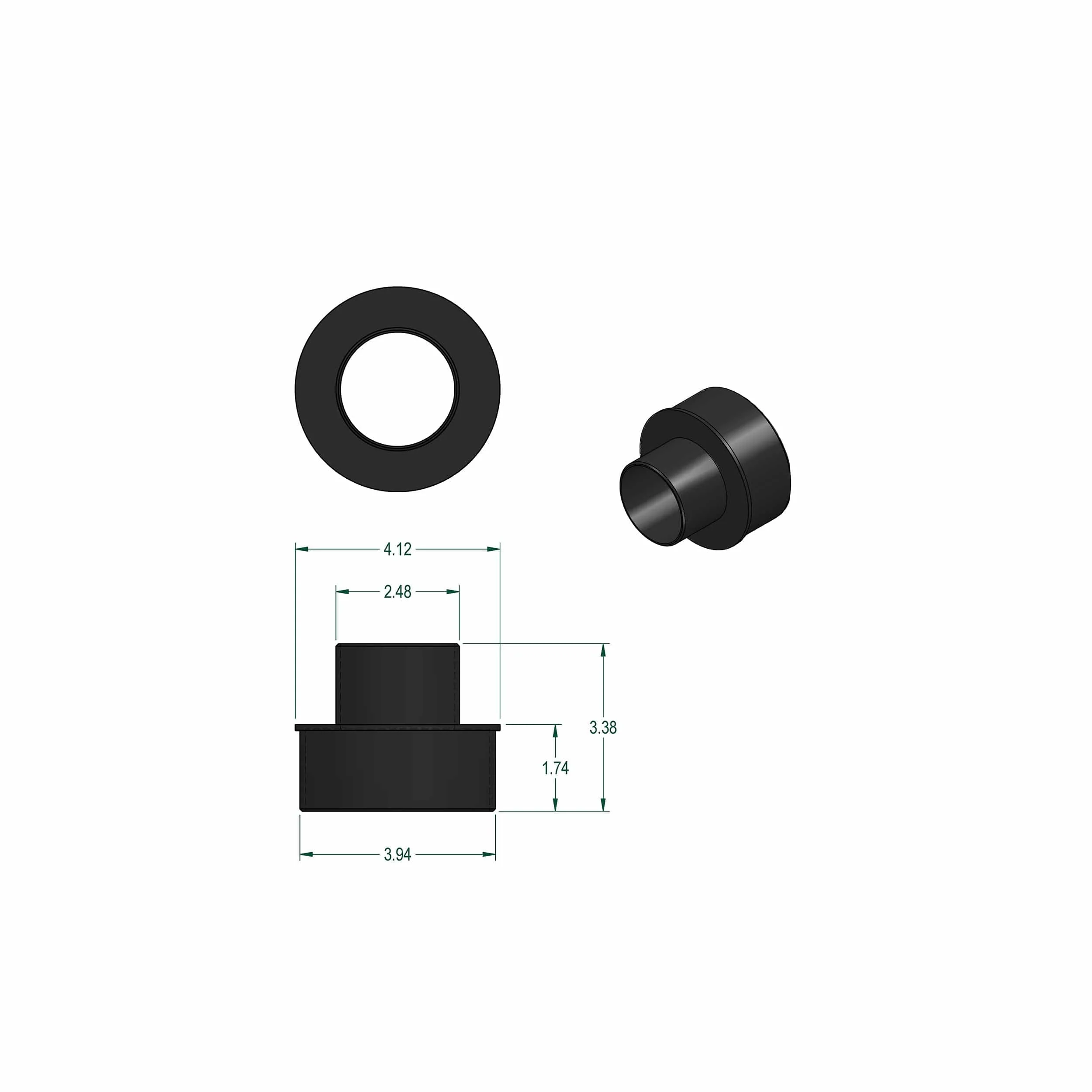 ABS Reducer Fitting for Dust Collection System - 4" to 2-1/2" - Image 2