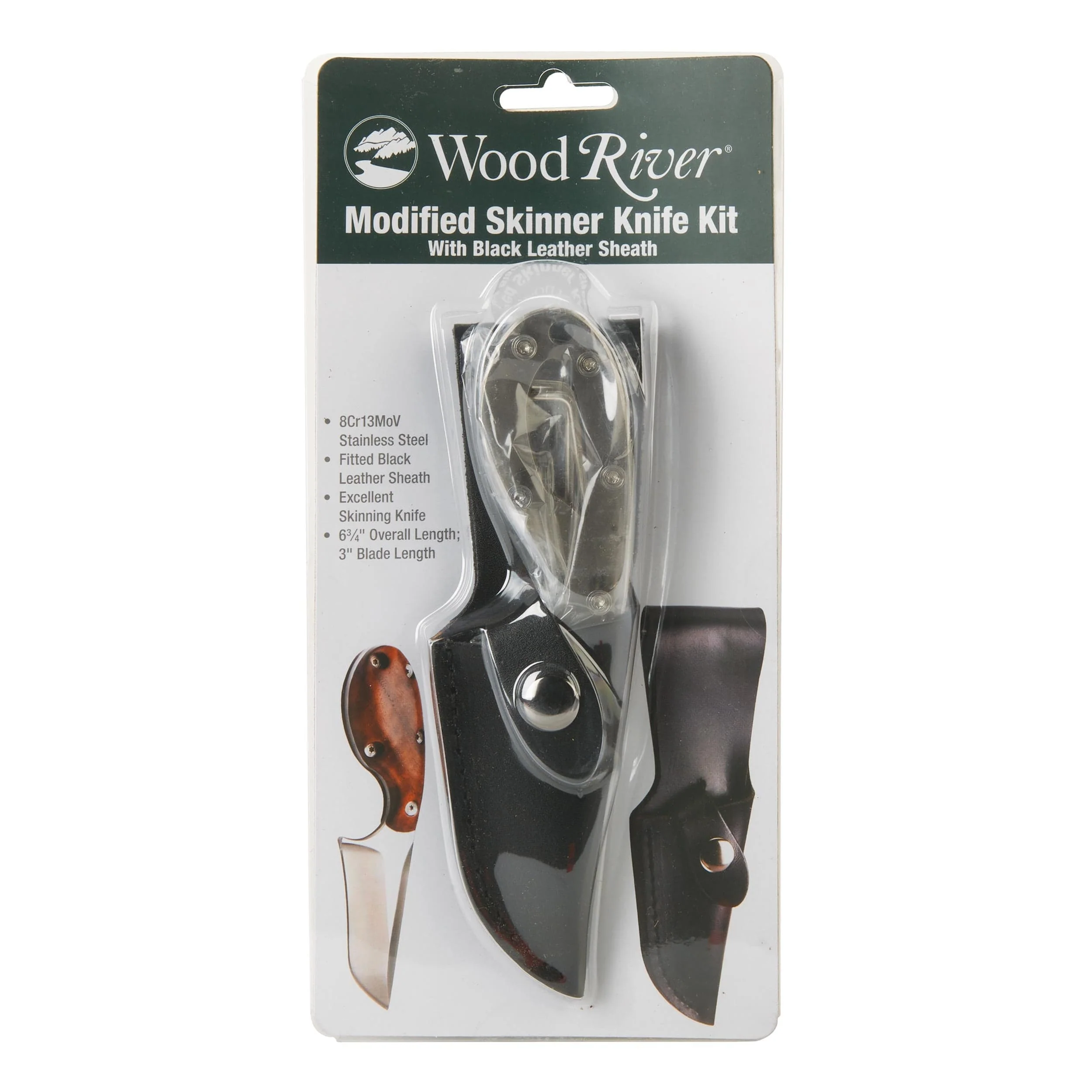 Modified Fixed Blade Skinner Knife for Hunting and Fishing - 6-3/4" - Unfinished Kit - Image 3