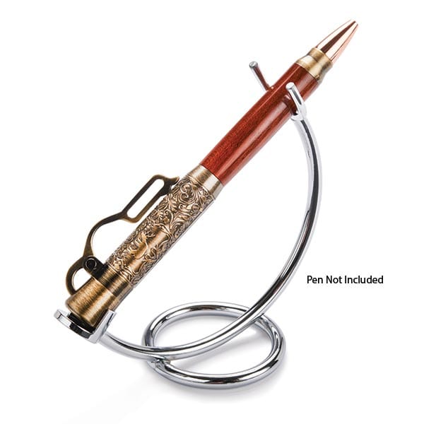 Pen and Razor Display Stand with Oval Base - Chrome - Image 2
