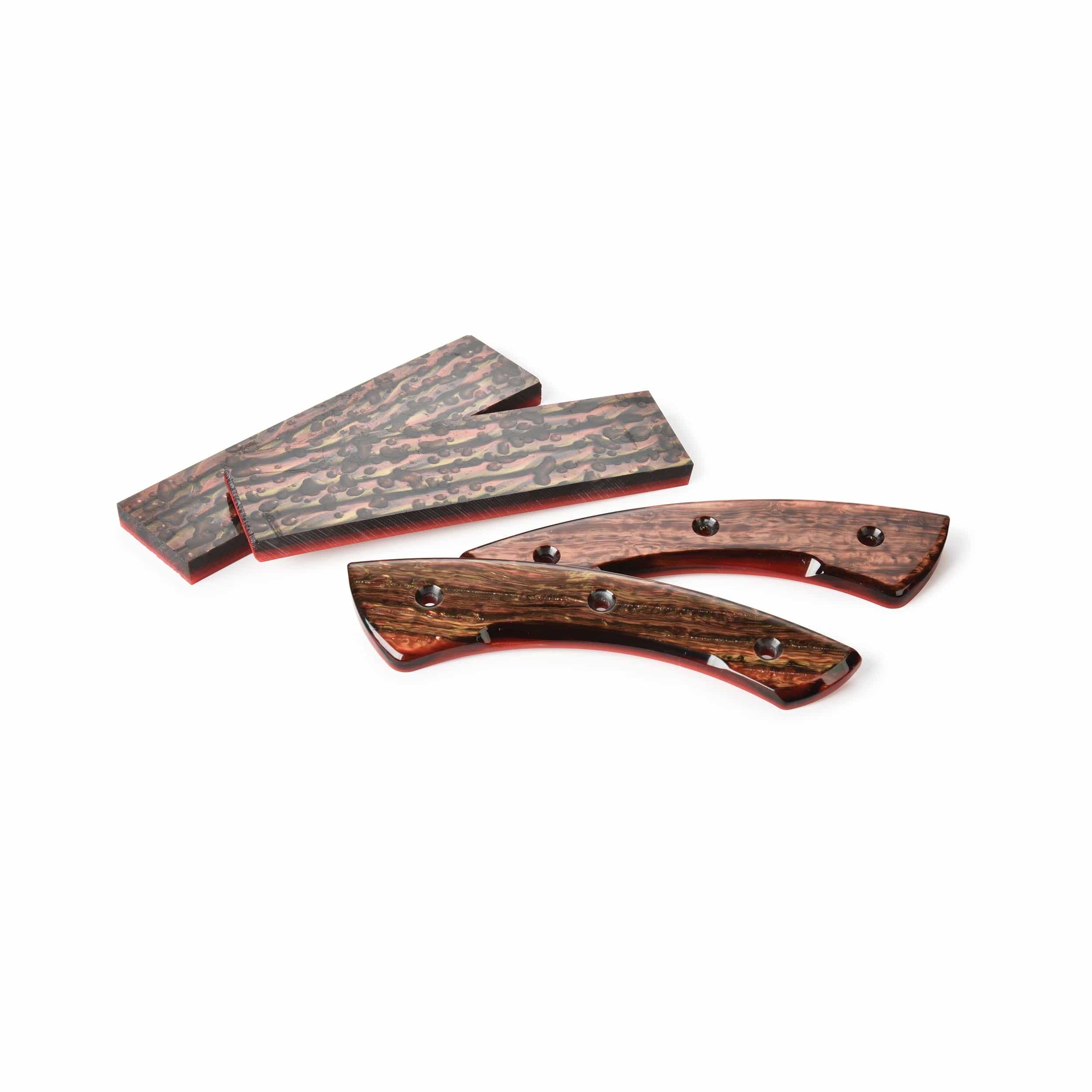 Poly Resin Knife Scales - 15/64" x 2" x 7" - Molten Lava - Pair - Image 2