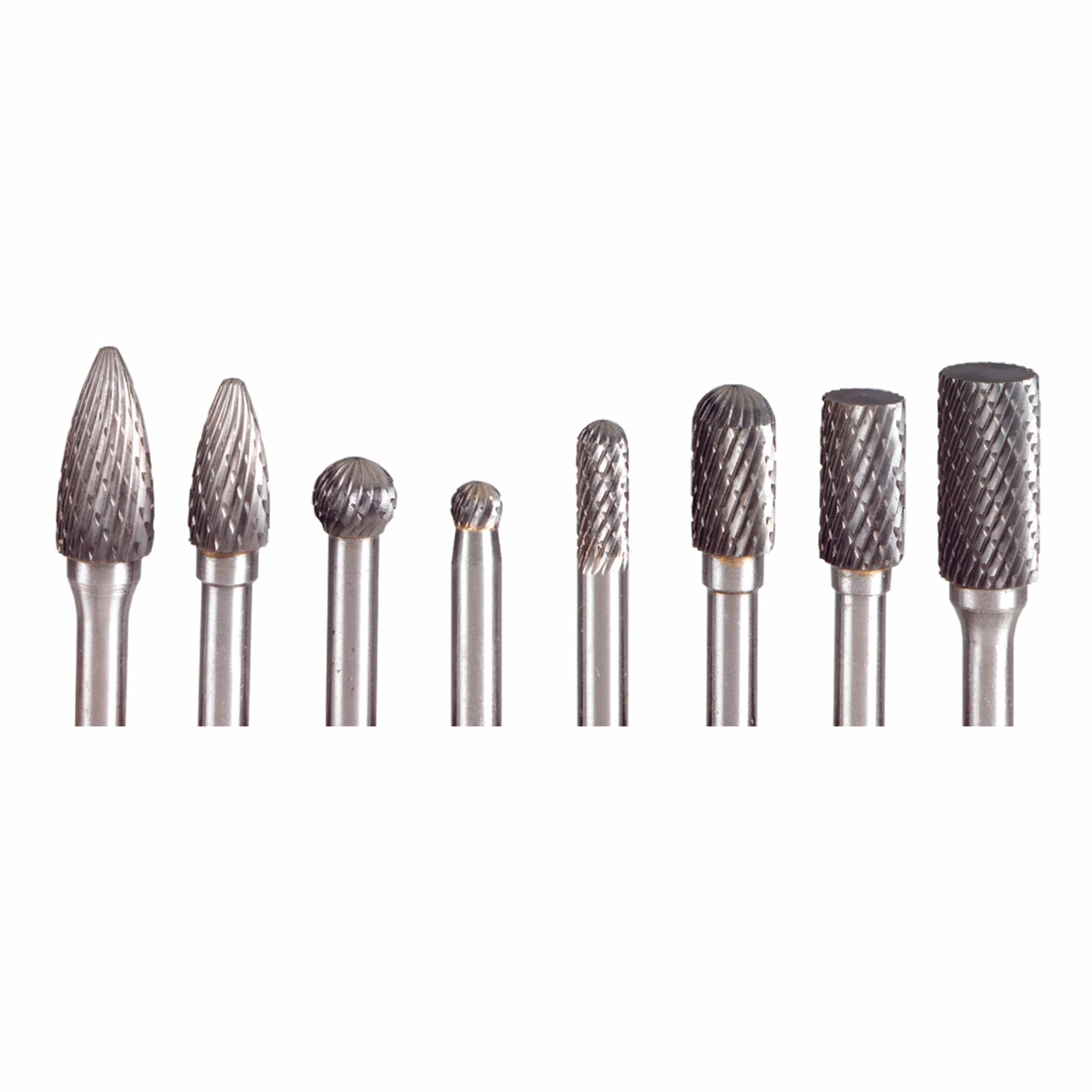 Solid Carbide Carving Burr Set - 1/8" Shank - 8 Piece