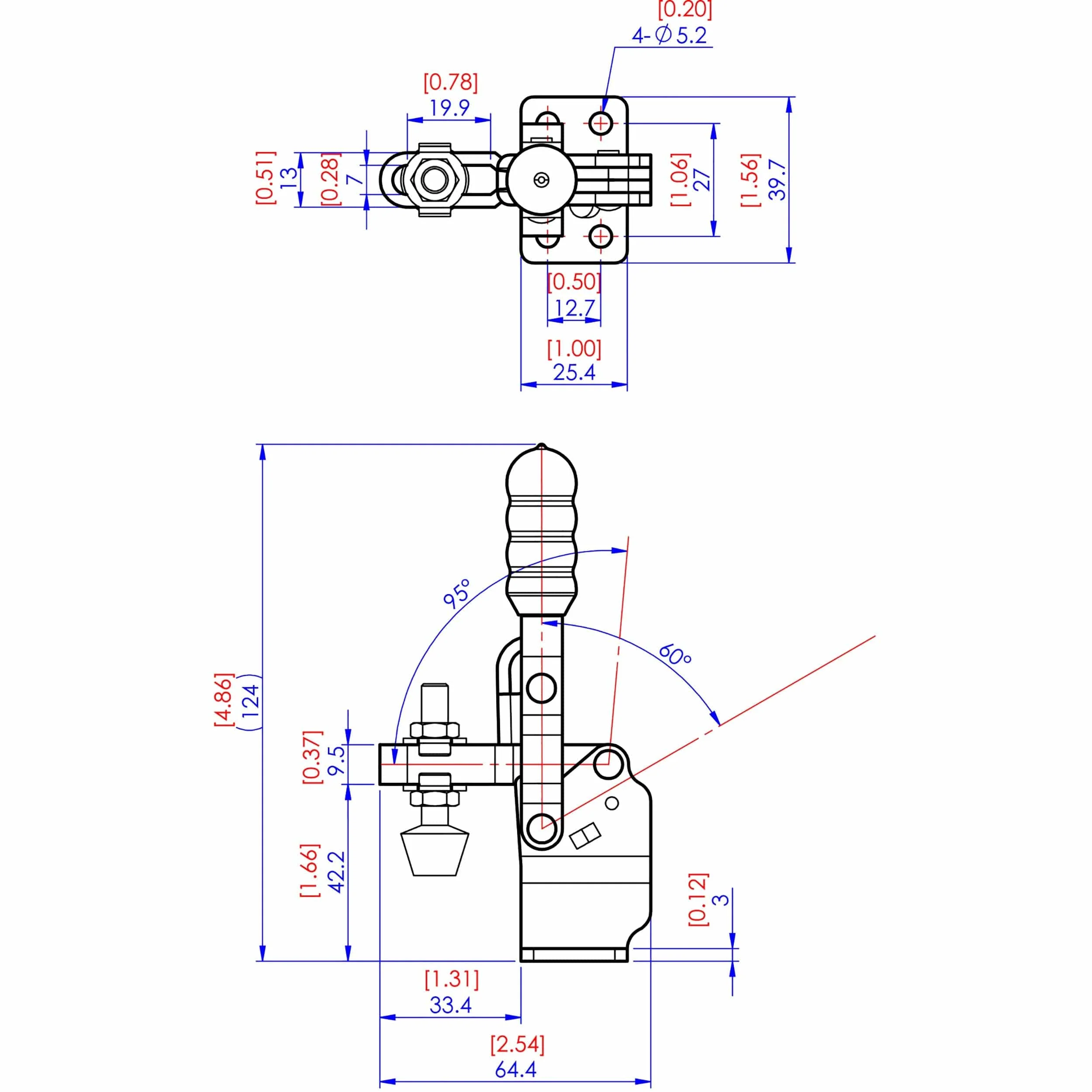 Vertical Handle High Base Toggle Clamp - Image 2