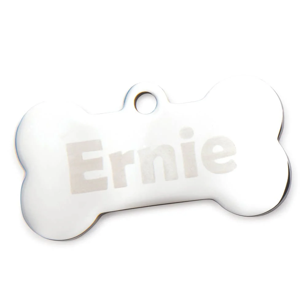 Engravable Bone Shaped Dog Tags - Stainless Steel - 10 Piece - Image 4