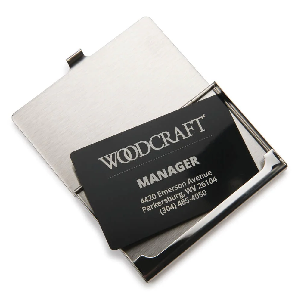 Engravable Metal Business Card Holders - Aluminum - 2 Piece - Image 4